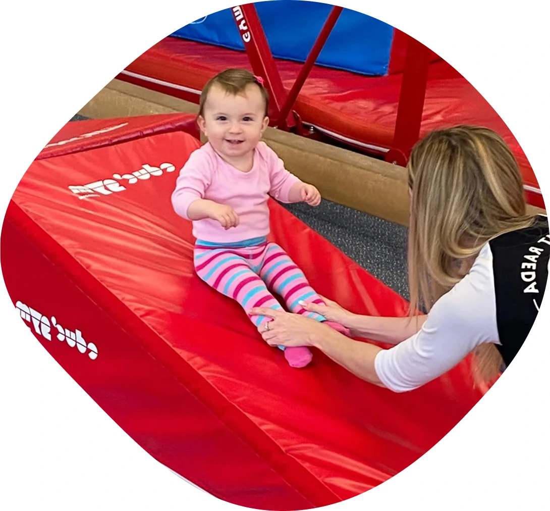 Parent and toddler play session at Pennine Gymnastics.